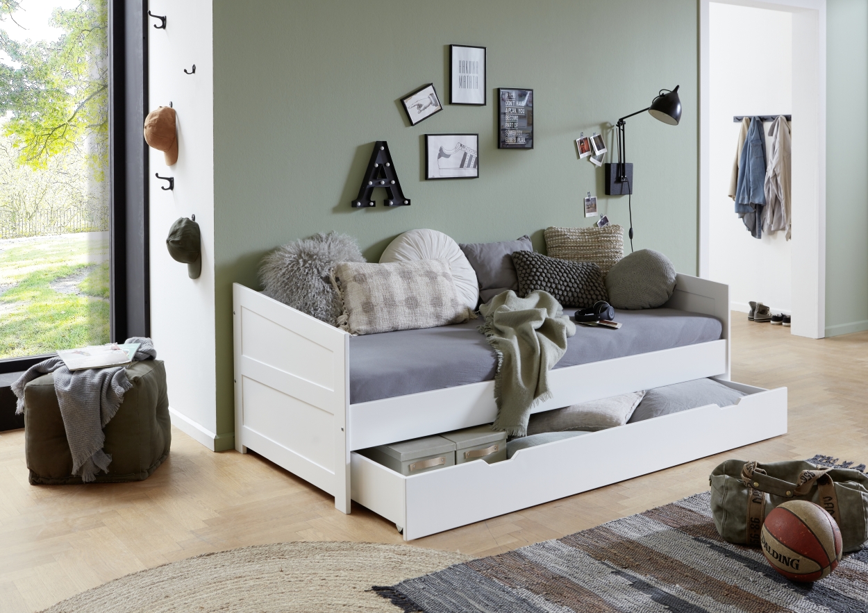 Relita Einzelbett   Bettkasten NINA (inkl. Rollrost) weiß