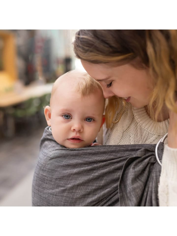 Hoppediz Babytragetuch Ring-Sling in Popeline Denim schwarz günstig kaufen 200 x 70 cm