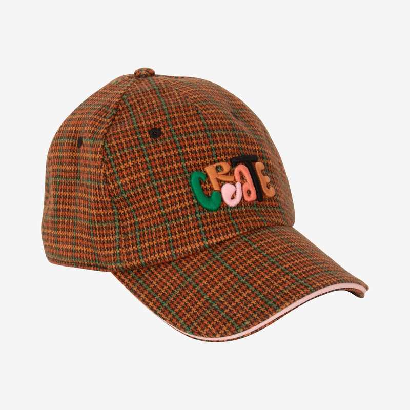 Casquette fille carreaux broderie beige Catimini