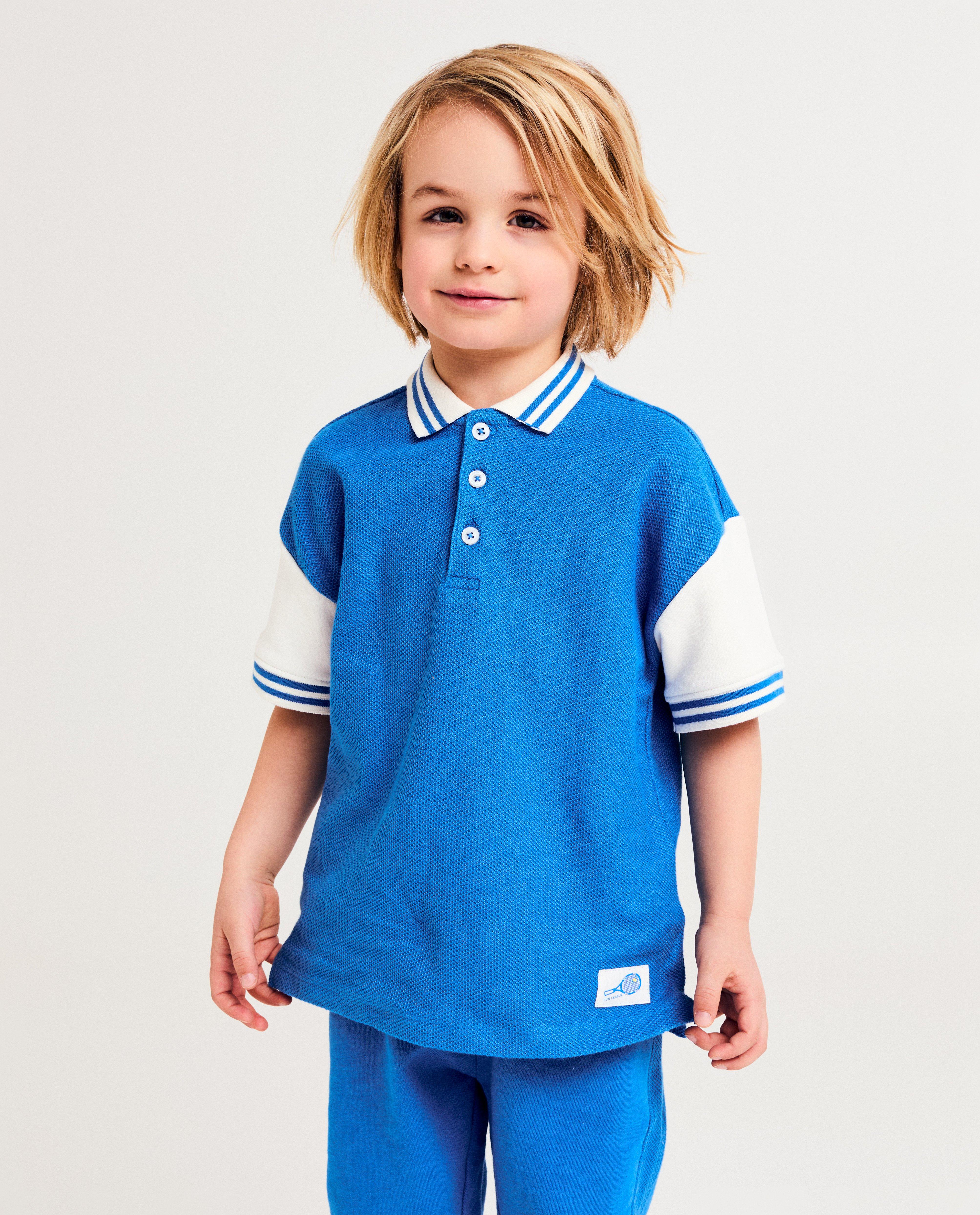 Polo Kidz Nation cu blocuri de culoare albastru strălucitor