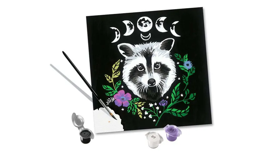 Ravensburger Beschäftigung - CreArt - Malen nach Zahlen – Pixie Cold: Racoon – ab 12 Jahren