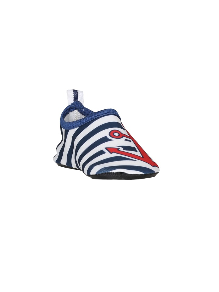 Playshoes Barfuß-Schuh maritim in Marine/weiß günstig kaufen