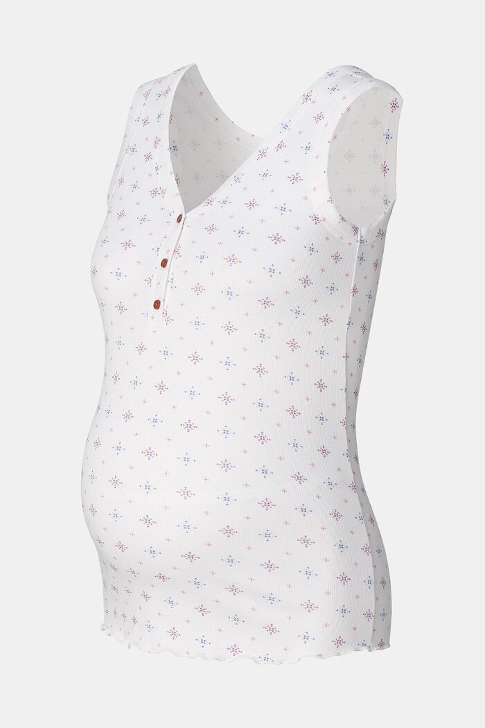 Geripptes Tanktop mit Print
