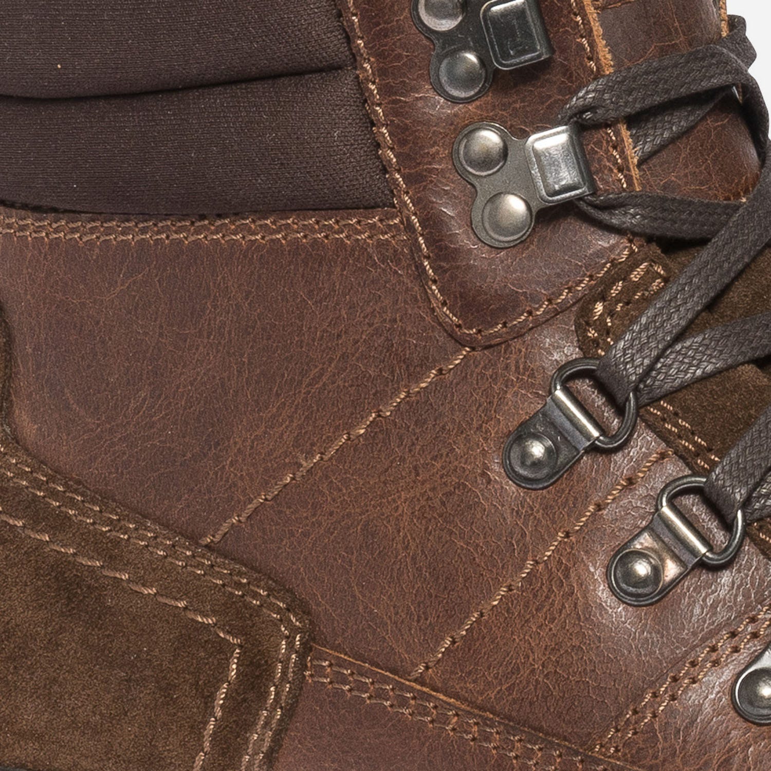 Boots à lacet marron en cuir esprit montagne
