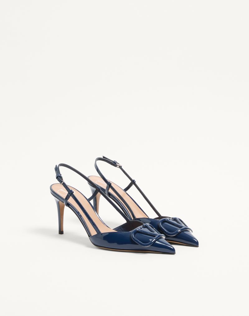 VLogo Signature Patent Slingback Pump 80mm