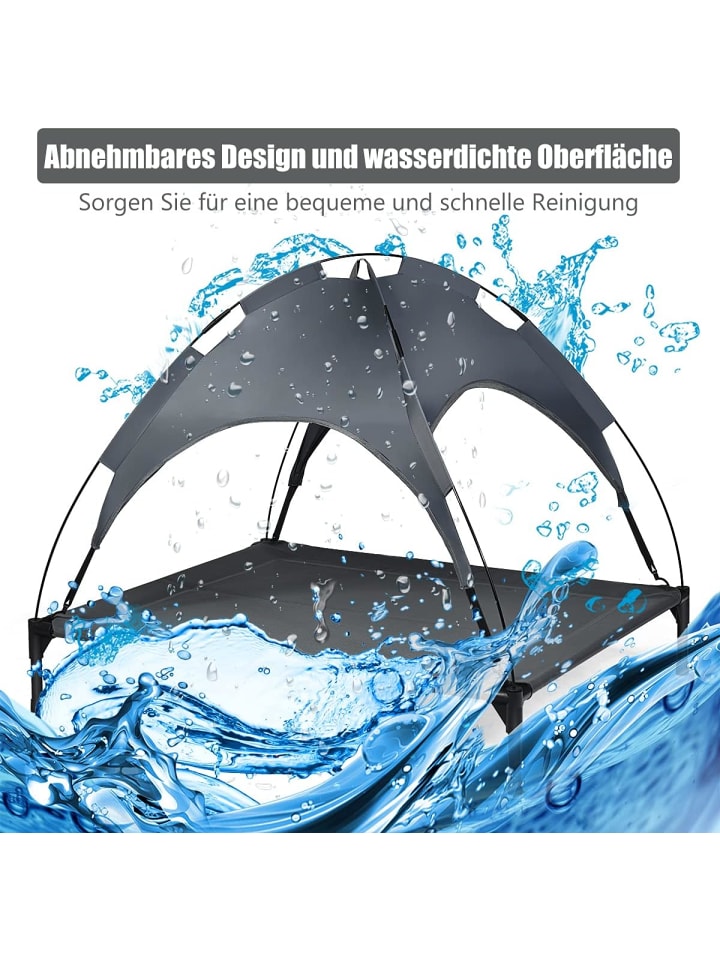 COSTWAY Hundebett mit Baldachin XL in Grau günstig kaufen 105 cm