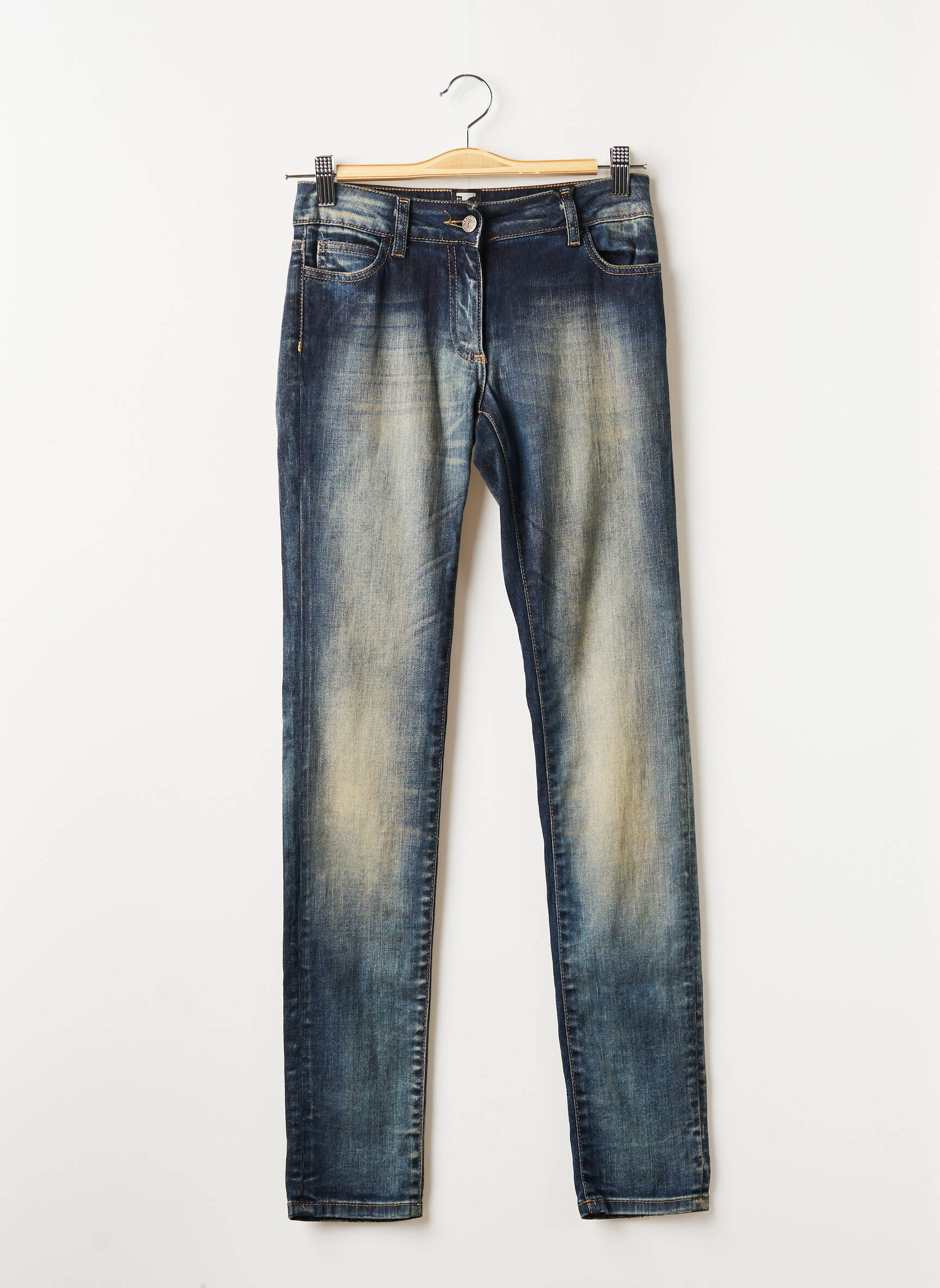 Tricot Chic Jeans Coupe Slim Femme couleur bleu