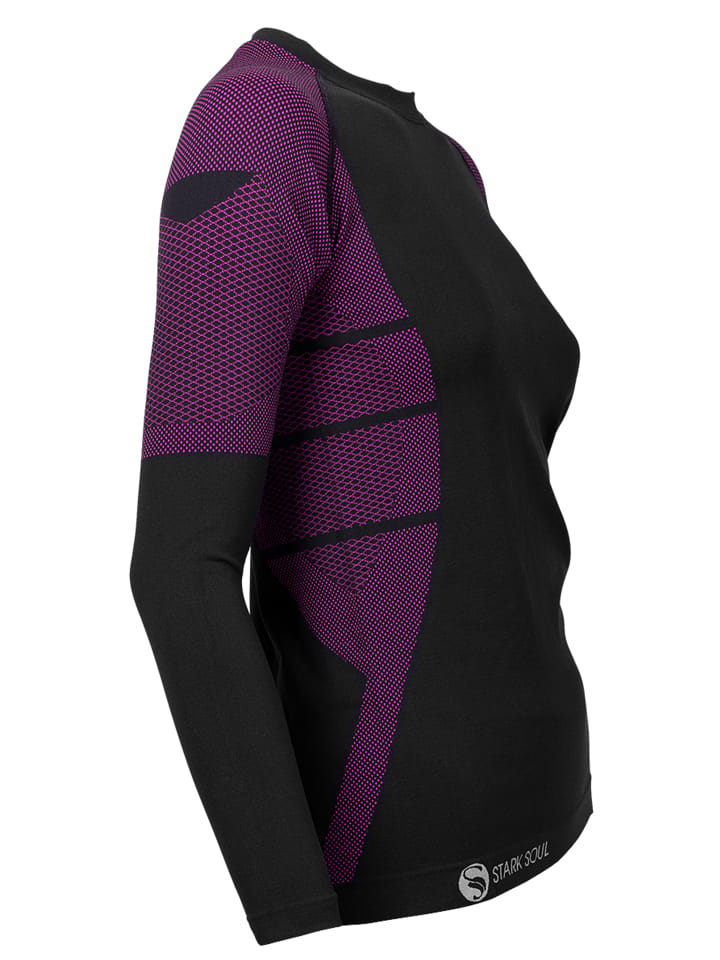 Stark Soul® Skiunterwäsche - Hemd Langarm Funktionswäsche in schwarz-pink günstig kaufen