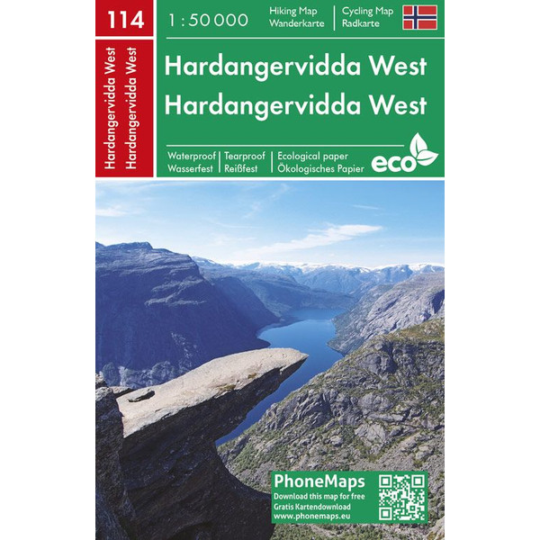 Hardangervidda West, Wander - Radkarte 1 : 50 000 - Wanderkarte