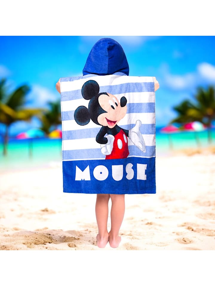 Disney Mickey Mouse Badeponcho Mickey Mouse  - B) 50 cm x (L) 115 cm in Blau günstig kaufen 50 x 110 cm