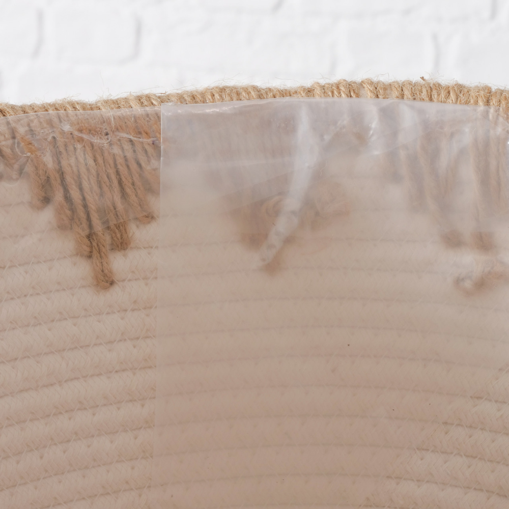 Pflanzkorb rund Bonora weiß/beige