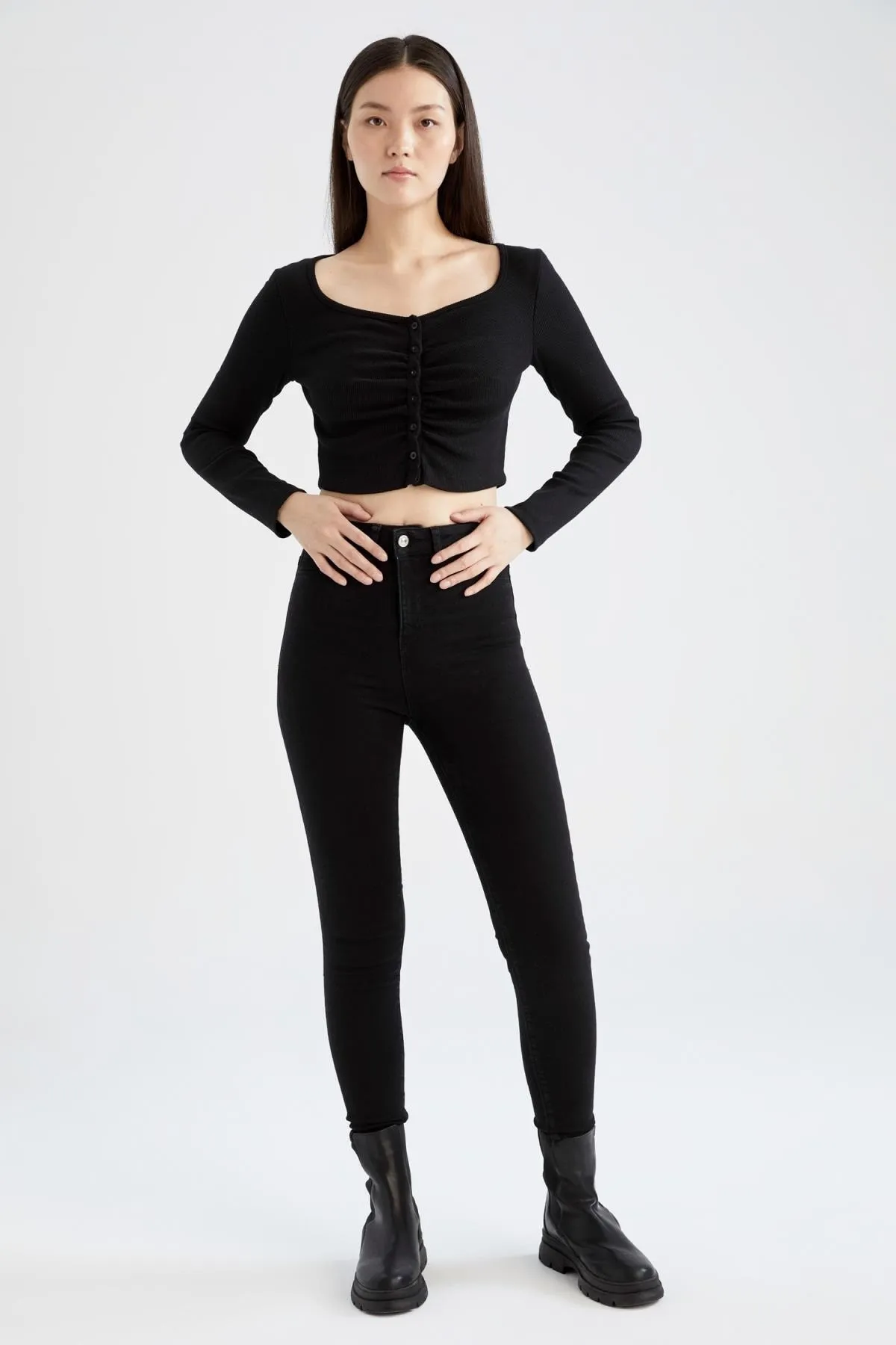 DeFacto  Super Skinny Jeans im Jegging-Schnitt mit hoher Taille Y7204az22au