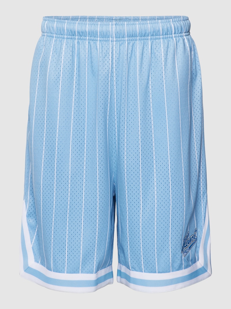 Sweatshorts mit Label-Patch Modell 'Varsity' in hellblau