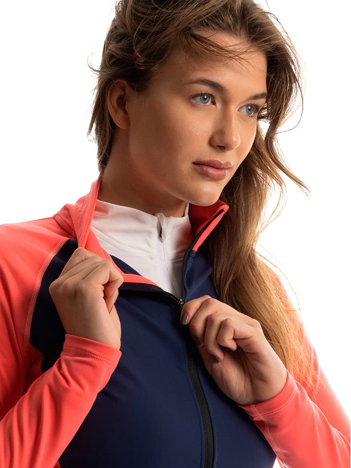 Fischer Fleecejacke in Dunkelblau/ Rot günstig kaufen