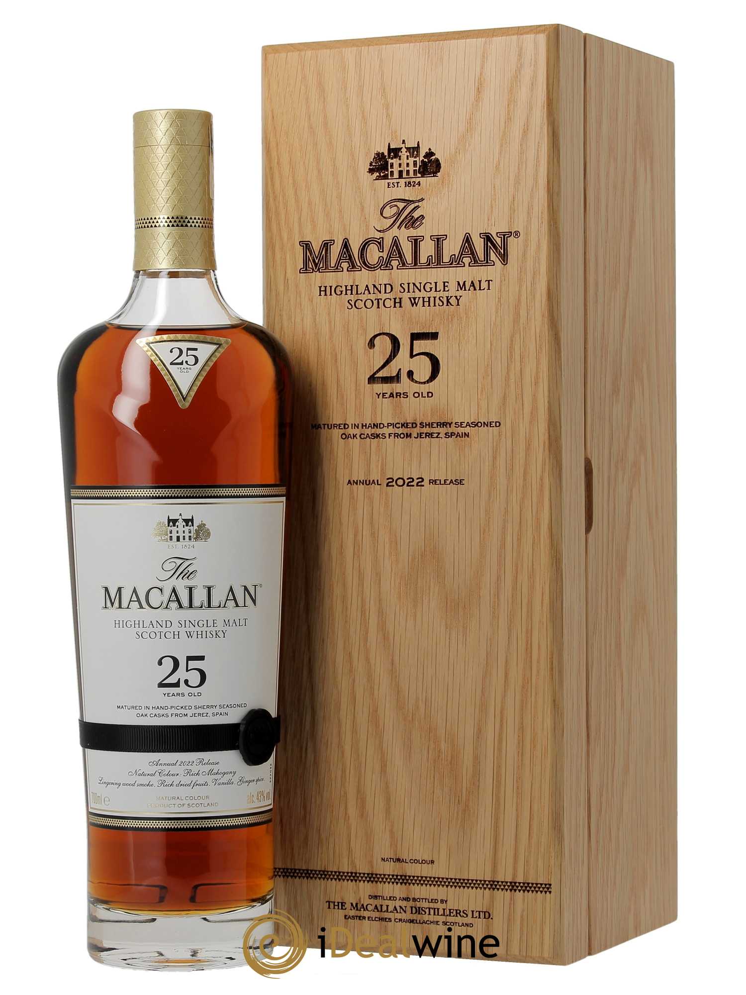 Whisky Macallan (The) 25 years Of. Sherry Oak Casks (70cl)  - Lot de 1 Bouteille