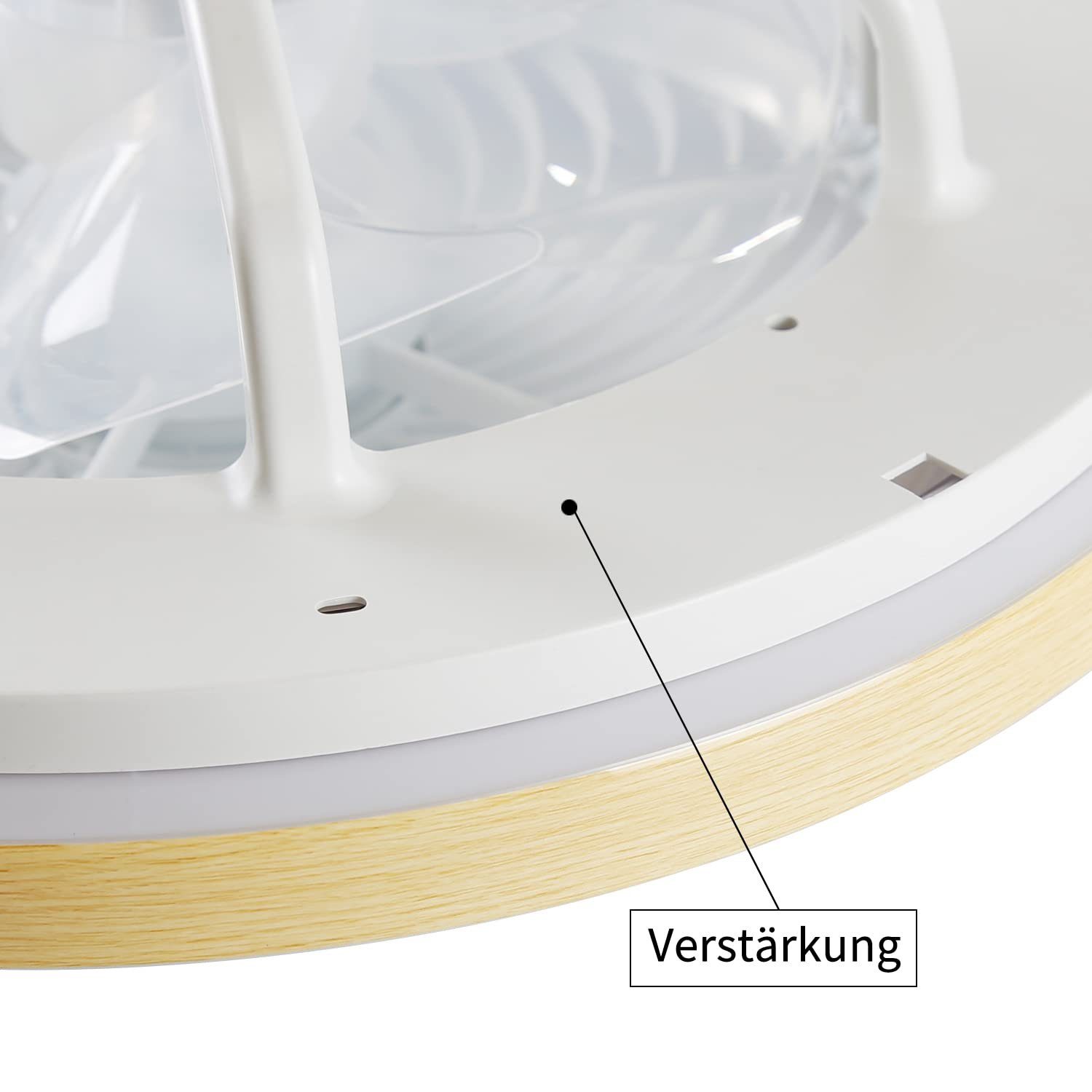 ZMH Deckenventilator Led mit Beleuchtung Fan Leise Fernbedienung Timer Dimmbar, 50 x 50 x 20 cm