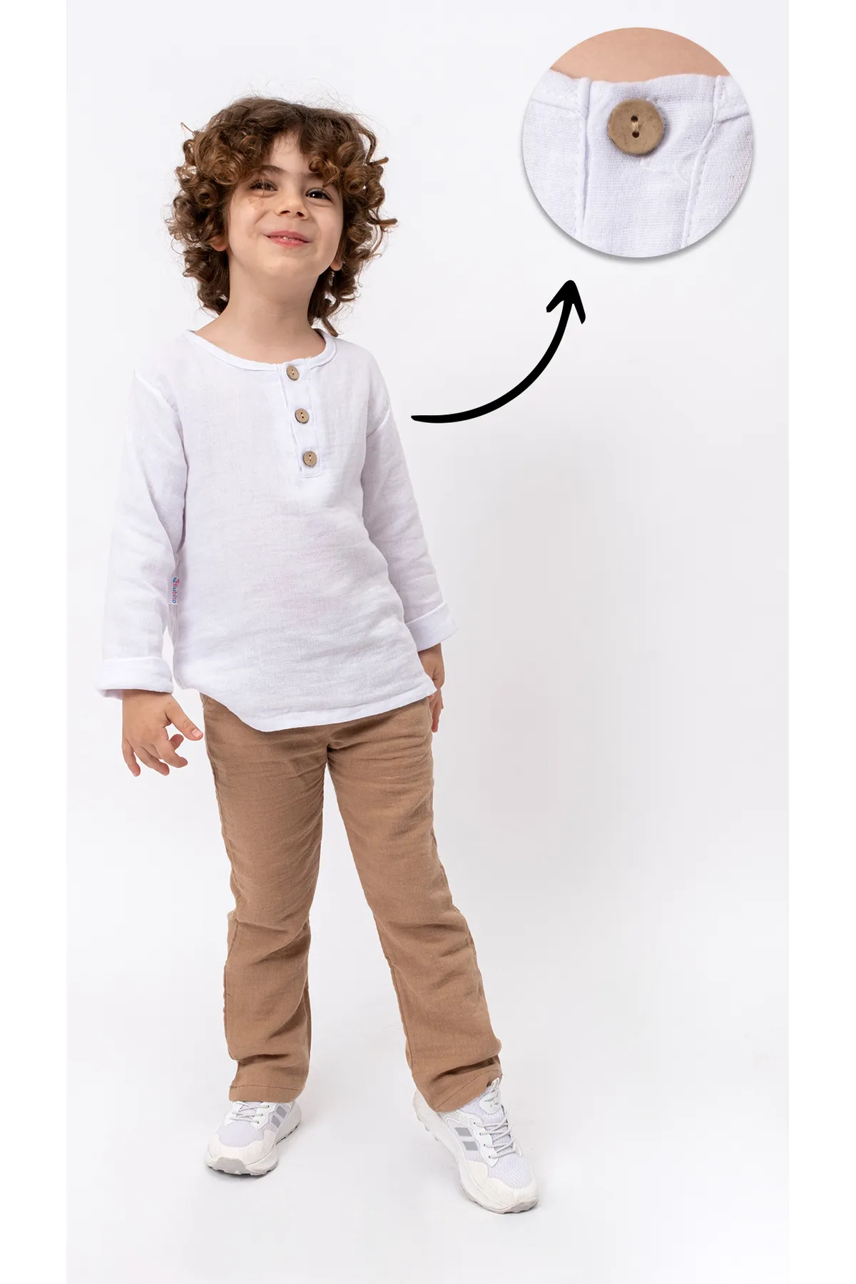 Bubito  Unisex Baby & Kind 100 % Baumwolle Musselin Unterteil Pyjama Set-Braun
