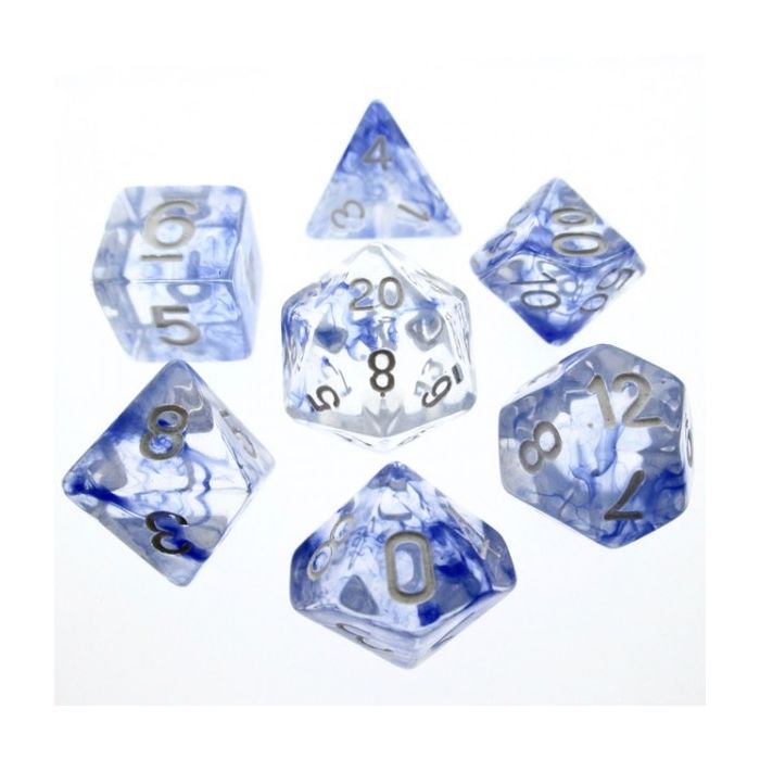 Nebula Blue dice set (white numbers)