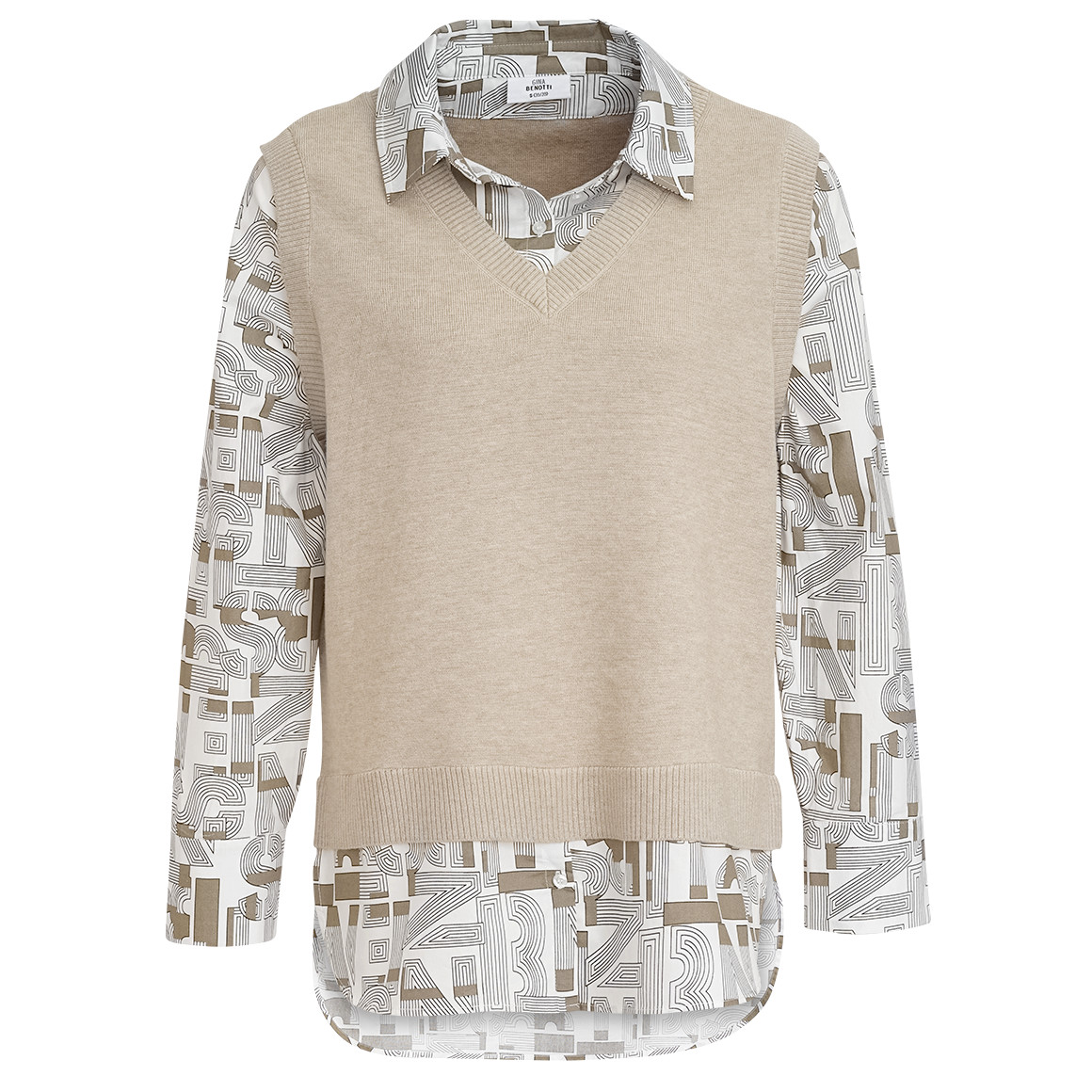 Damen Strickpullunder im Layer-Look