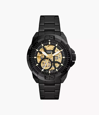 Fossil Uhr Bronson Automatik Edelstahl schwarz