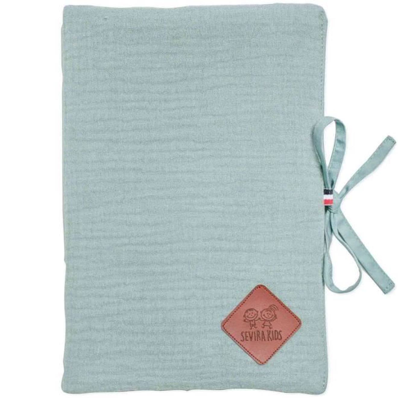 Protège carnet de santé en gaze de coton, Jeanne Vert de gris TU Vert De Gris vert