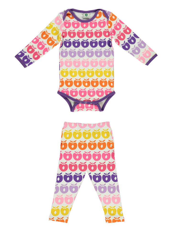 Småfolk Baby Body LS & Leggings Set Mini Retro Apples in sea pink günstig kaufen