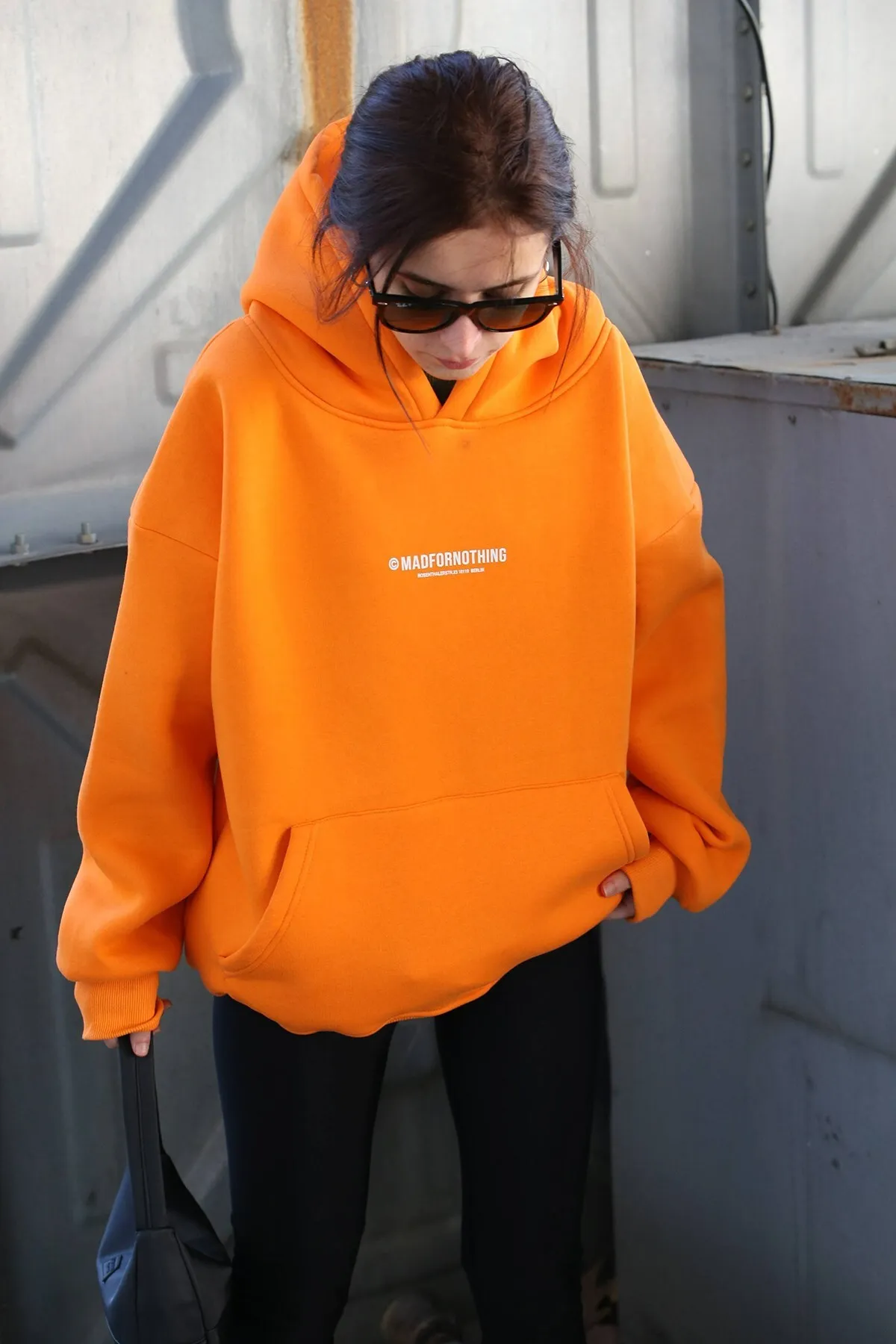 Madmext  Mad Girls Orange bedrucktes Oversize-Sweatshirt Mg1287