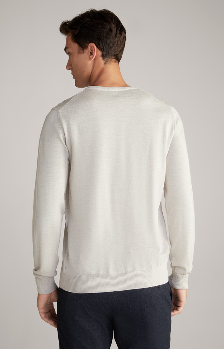 Merinowoll-Pullover Damien in Offwhite