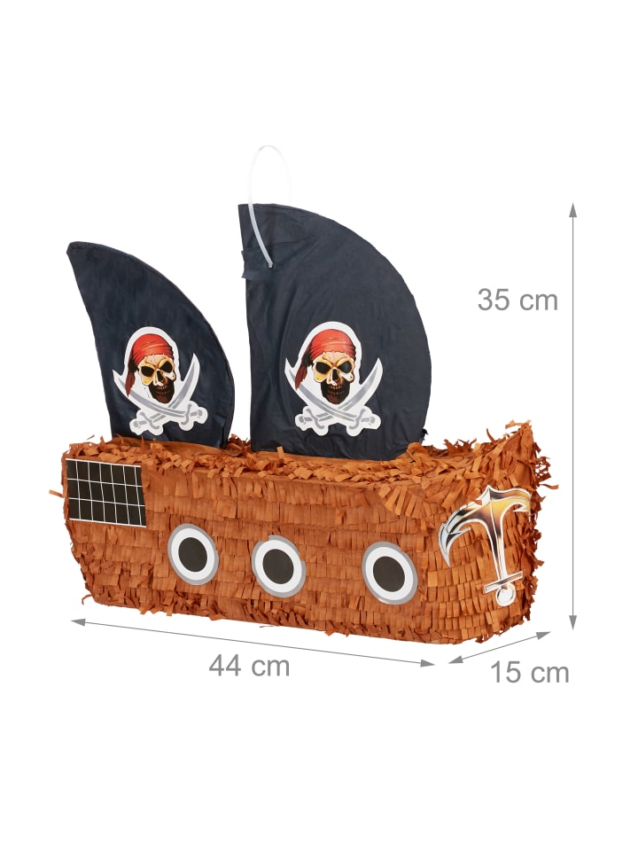 relaxdays Pinata Piratenschiff in Bunt günstig kaufen onesize