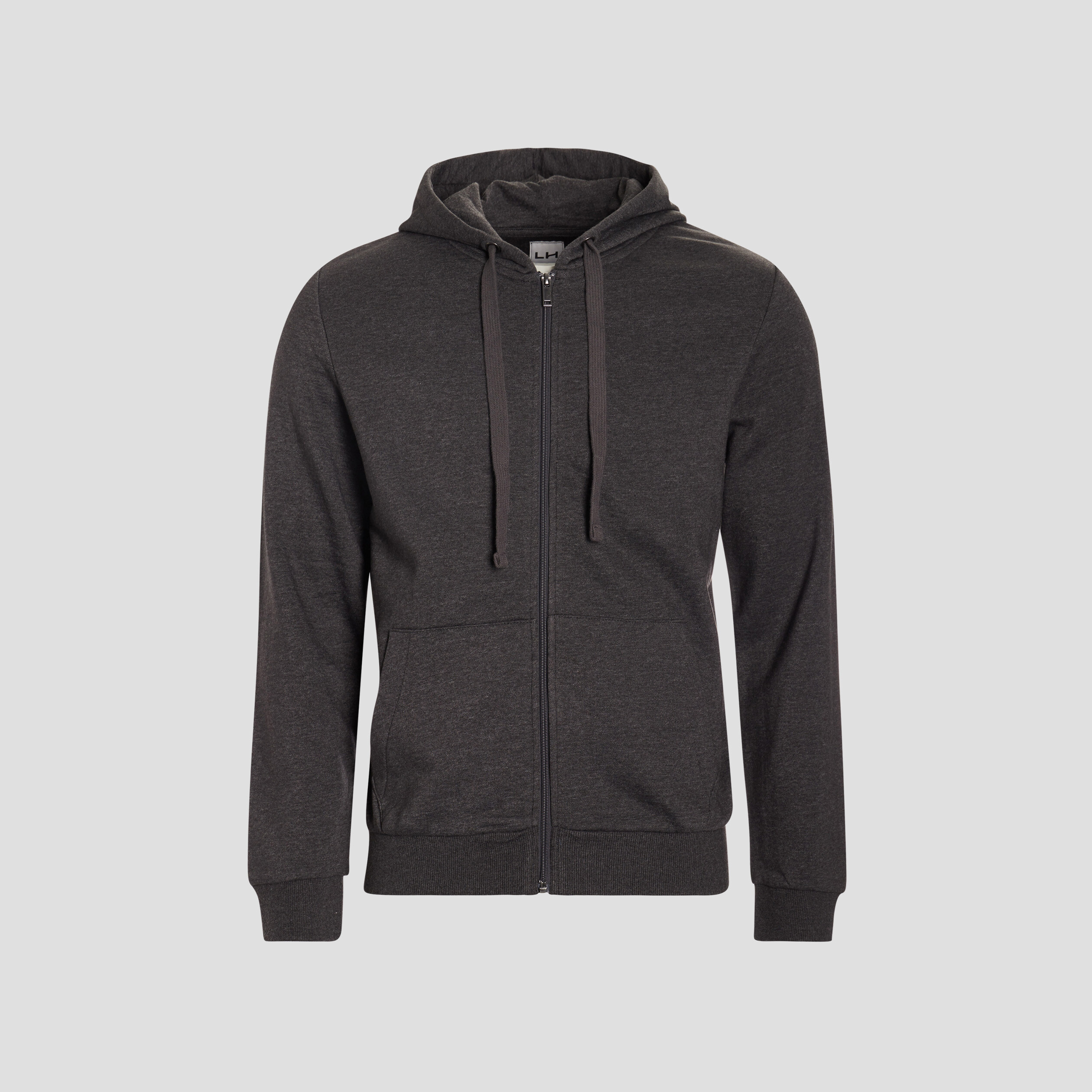 Sweat zippé molleton à capuche gris foncé homme | La Halle