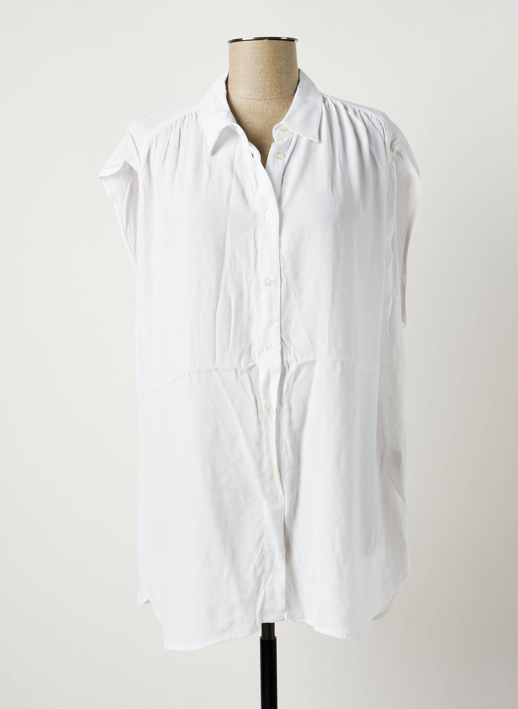 Benetton Tuniquesansmanche Femme couleur blanc