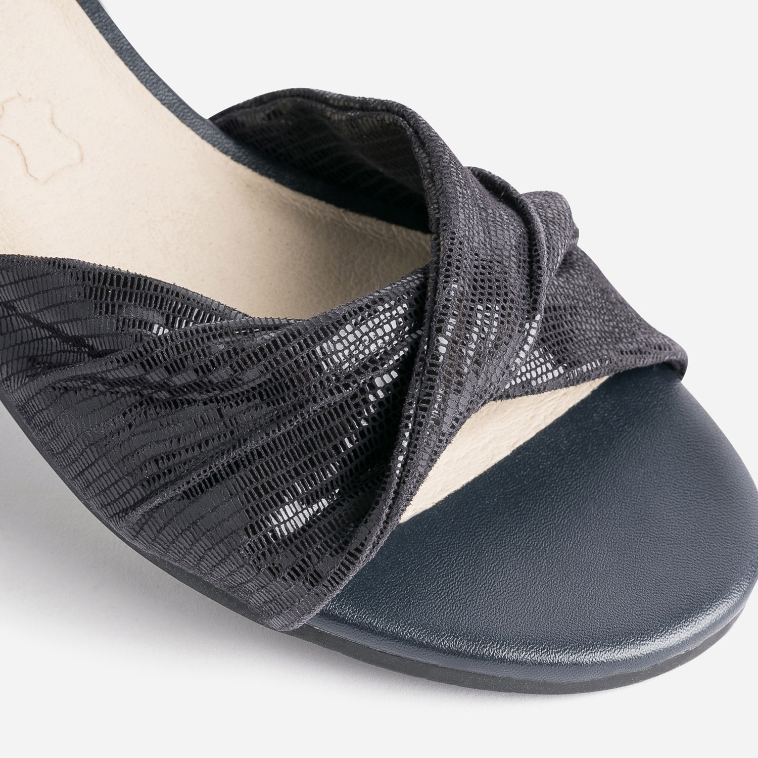 Sandale CAPRICE marine cuir effet python verni