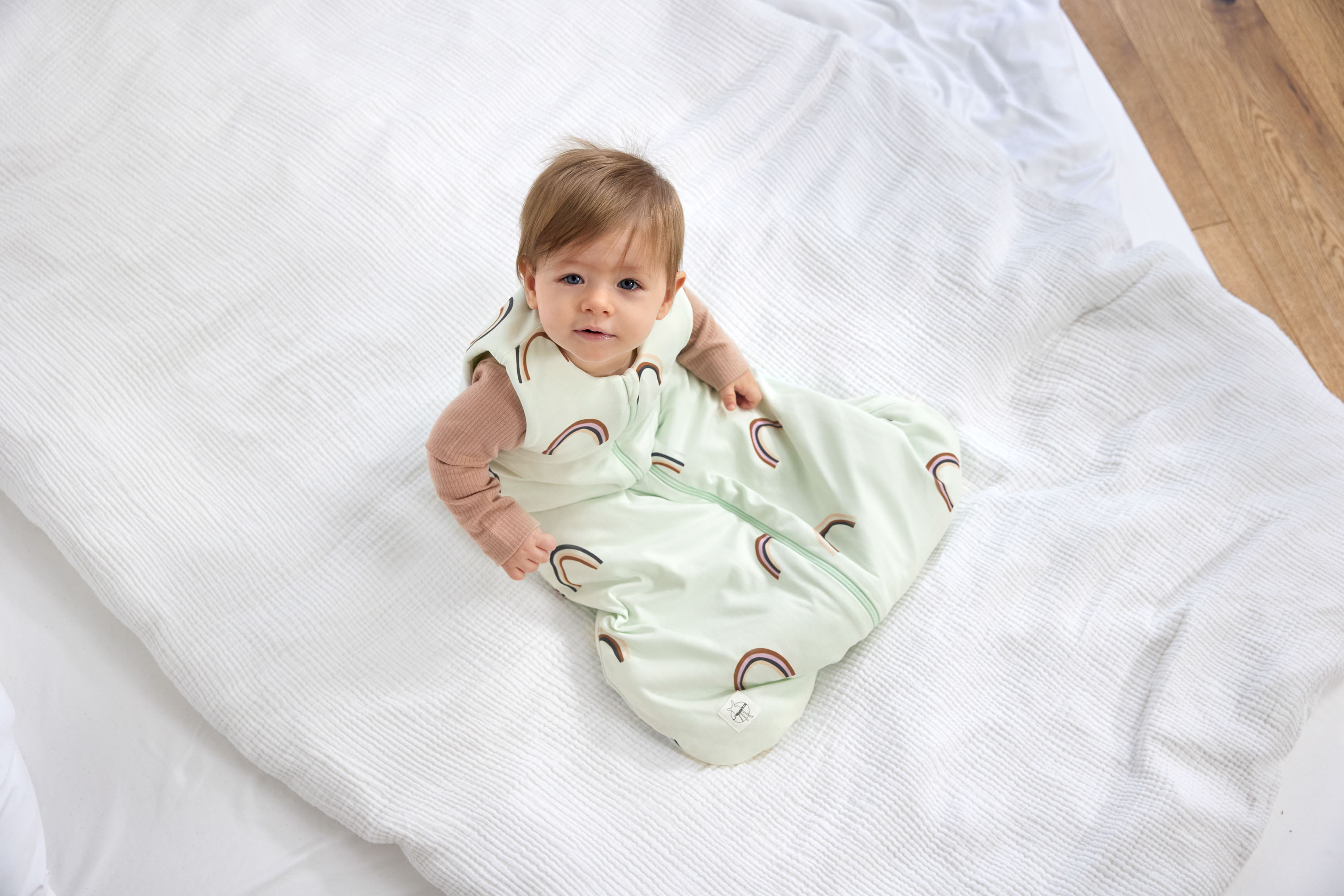 Babyschlafsack 2,5 TOG - Regenbogen, Mint