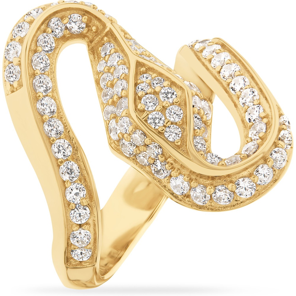 Jette Bague pour femme 925 Argent or jaune Bague