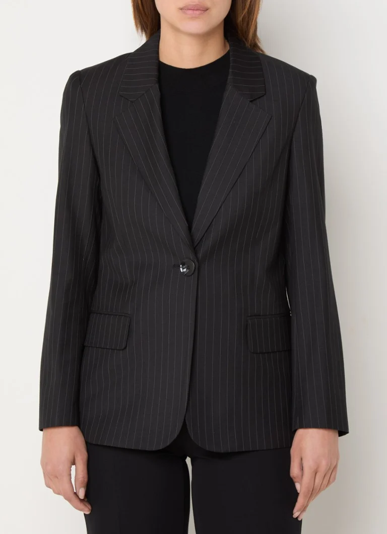 Benetton Blazer in wool blend with pinstripe and flap pockets