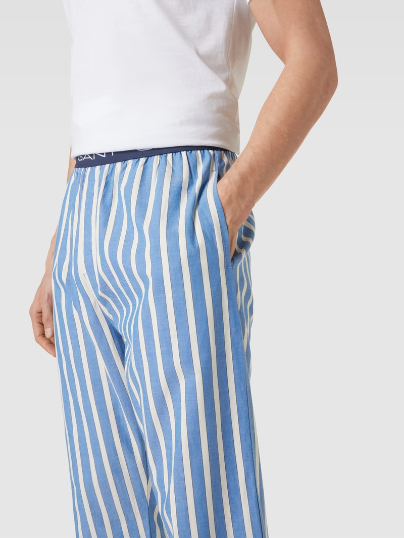 Pyjama-Hose mit Streifenmuster Modell 'OXFORD' in blau
