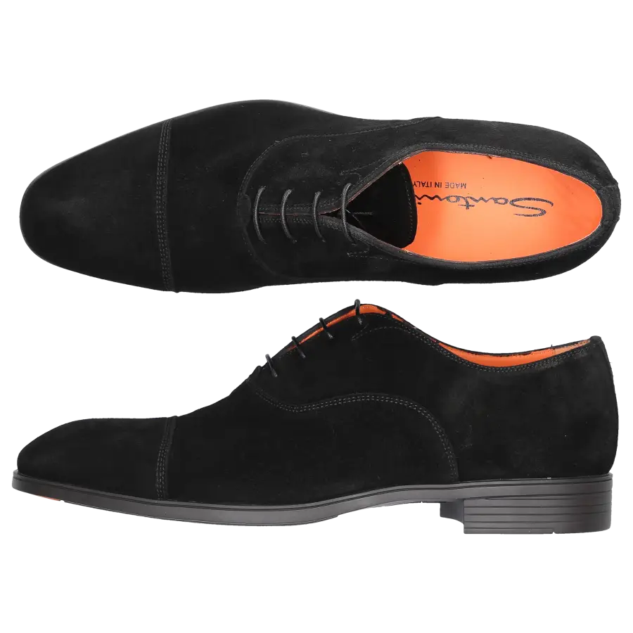 Santoni - Businessschuhe Oxford 11011 Veloursleder - schwarz