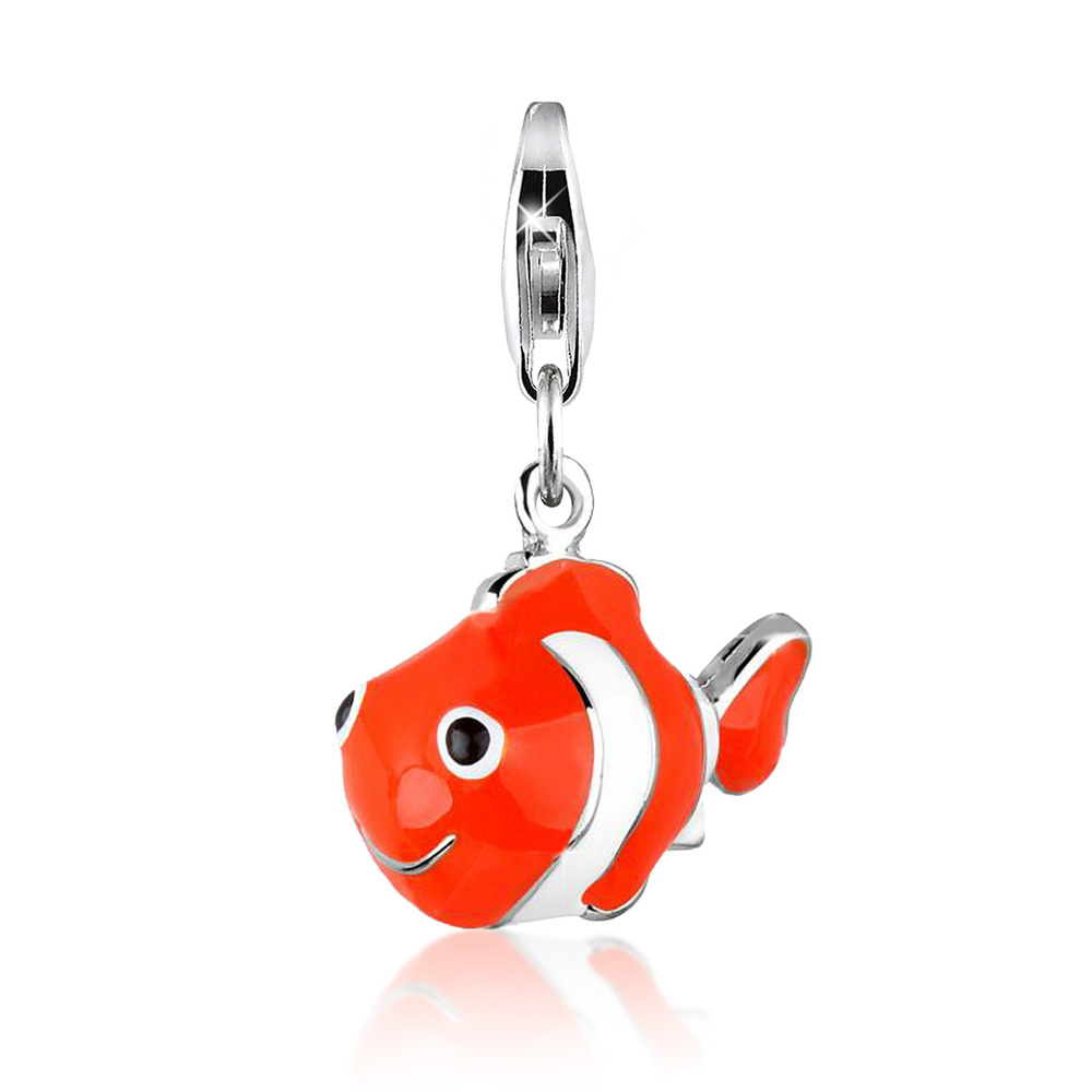 Nenalina Nenalina Amulette Anhänger Clownfisch Fisch Bunt Emaille 925 Silber Pendentif