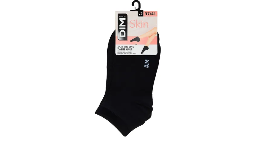 DIM Damen Sneaker Socken Low Cut 2er Pack schwarz