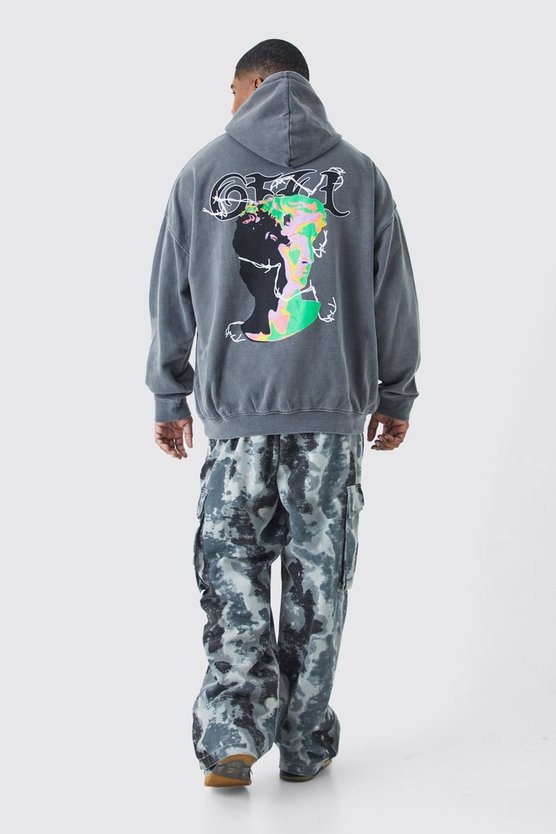 Plus Hoodie mit Official Psychadelic Print