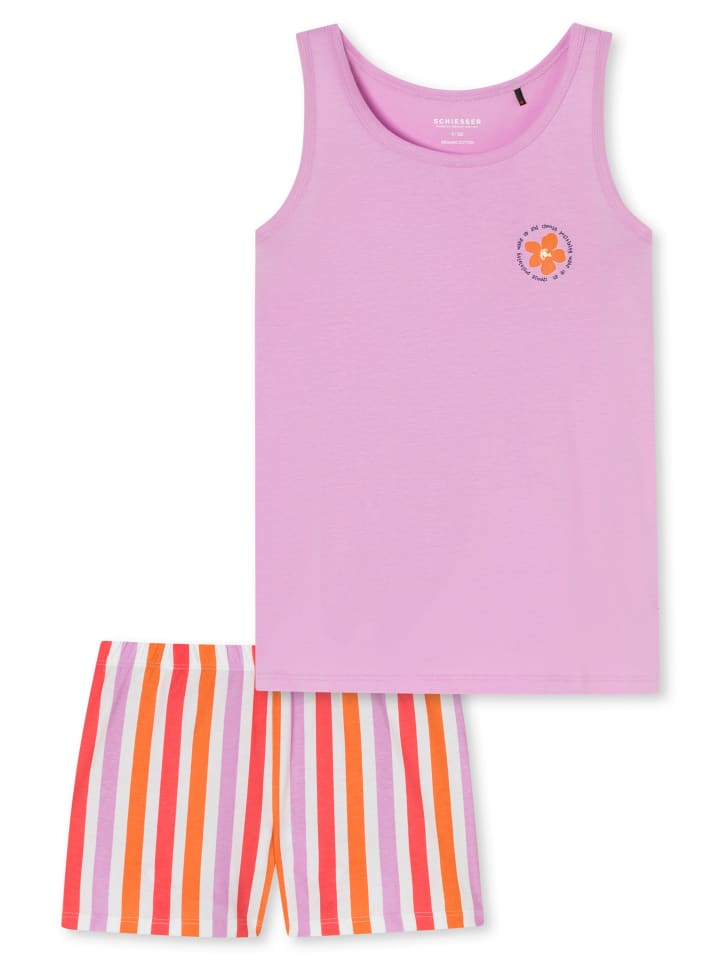 Schiesser Schlafanzug Organic Cotton in Rosa günstig kaufen 140