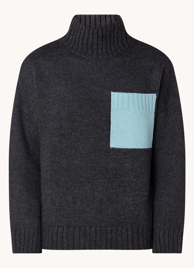 Pull à col roulé en grosse maille de laine d'alpaga mélangée JW Anderson avec poche poitrine