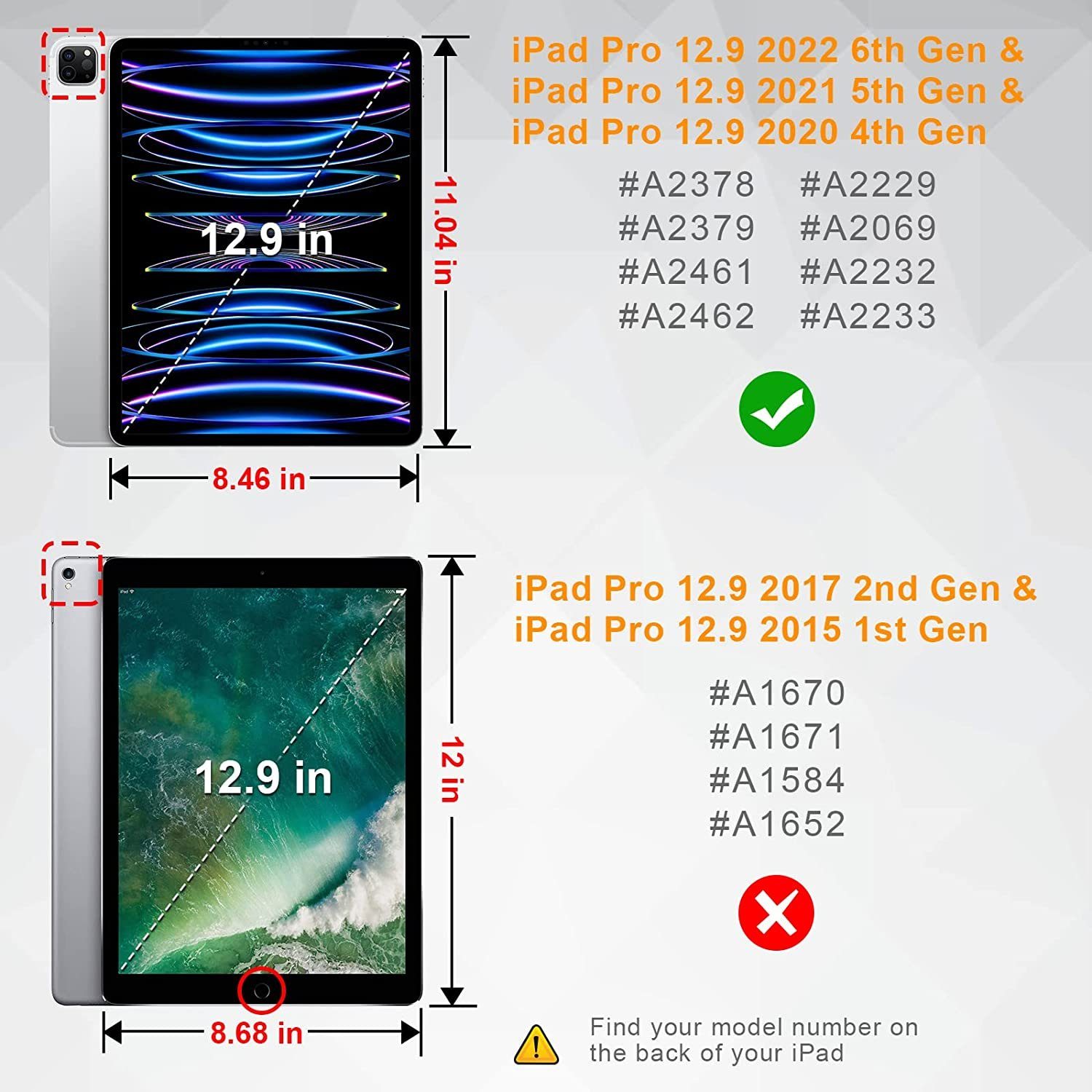 Fintie Tablet-Hülle für iPad Pro 12.9 2022 (6. Generation)/ iPad Pro 12.9 2021/2020/2018, mit Stifthalter-Hülle mit transparenter Hartschale auf der Rückseite