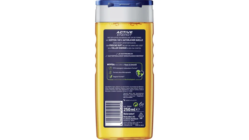 NIVEA MEN Duschgel Active Energy 24 H fresh effect 3 in 1 250 ml
