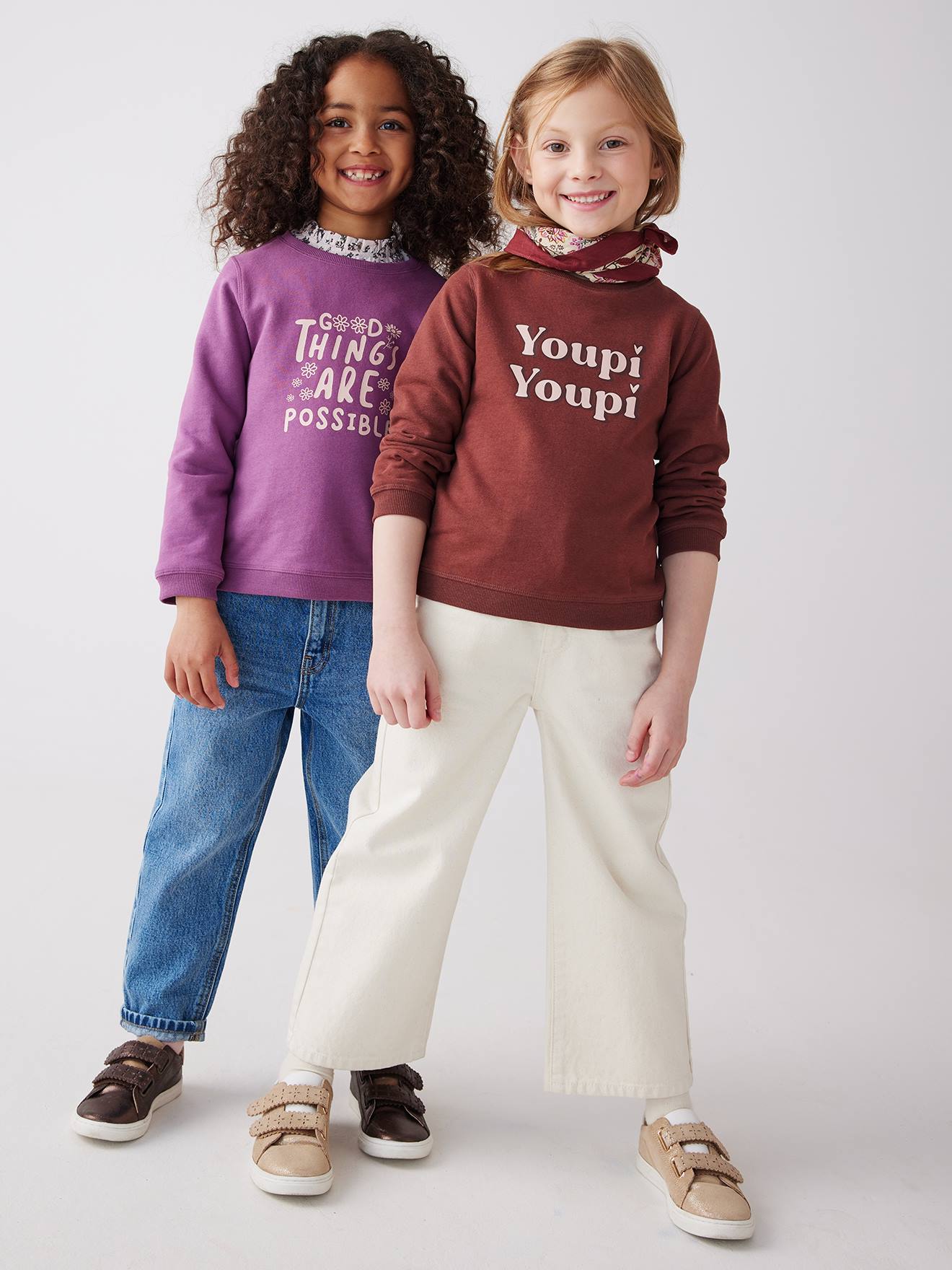 Vertbaudet Mädchen Sweatshirt BASIC - braun-soeurs de coeur
