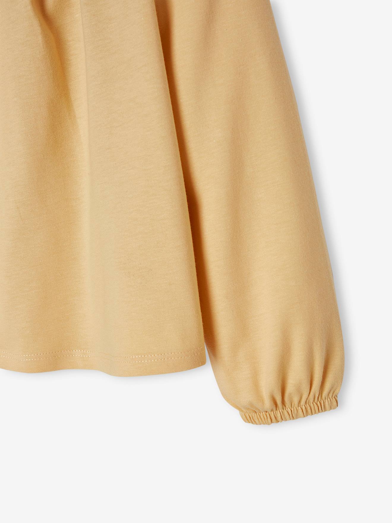 Tee-shirt blouse détail en broderie anglaise fille rose poudré