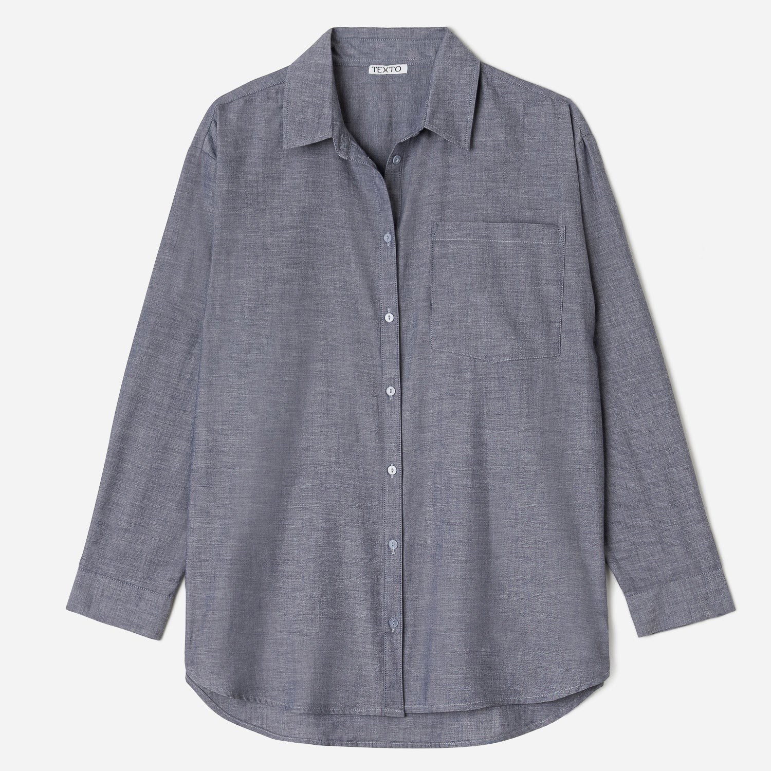 Chemise bleu grisé effet Chambray