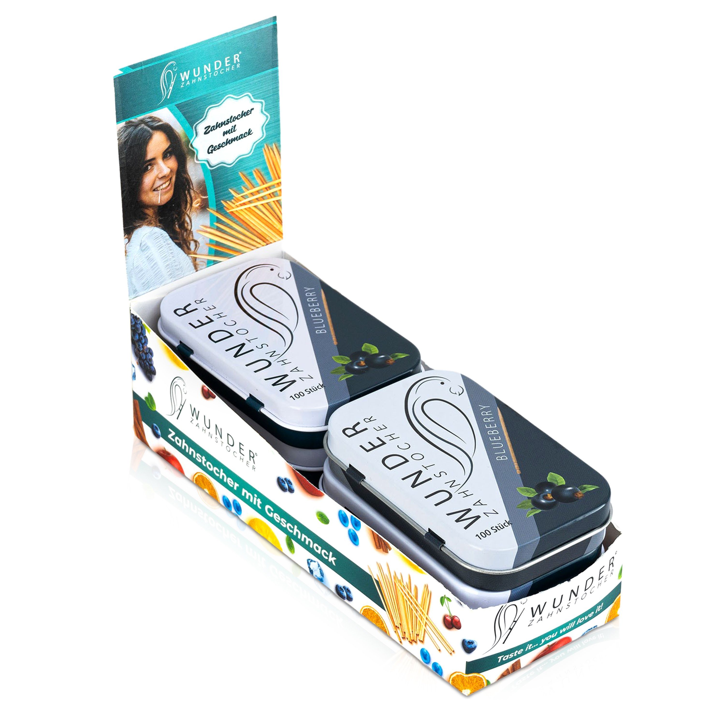 Wunder Zahnstocher Mundpflegecenter Wunder Zahnstocher Display 6er Pack Blaubeere DS
