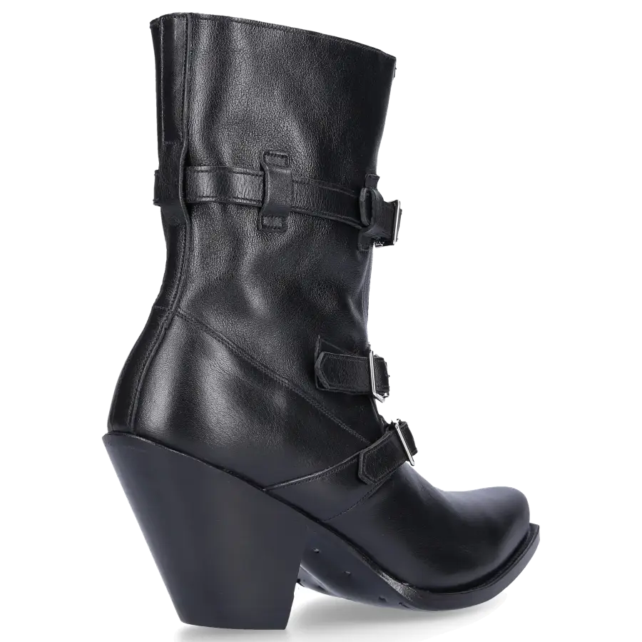 Celine - Bikerstiefel MEDIUM BOOT Zierschnalle schwarz - schwarz