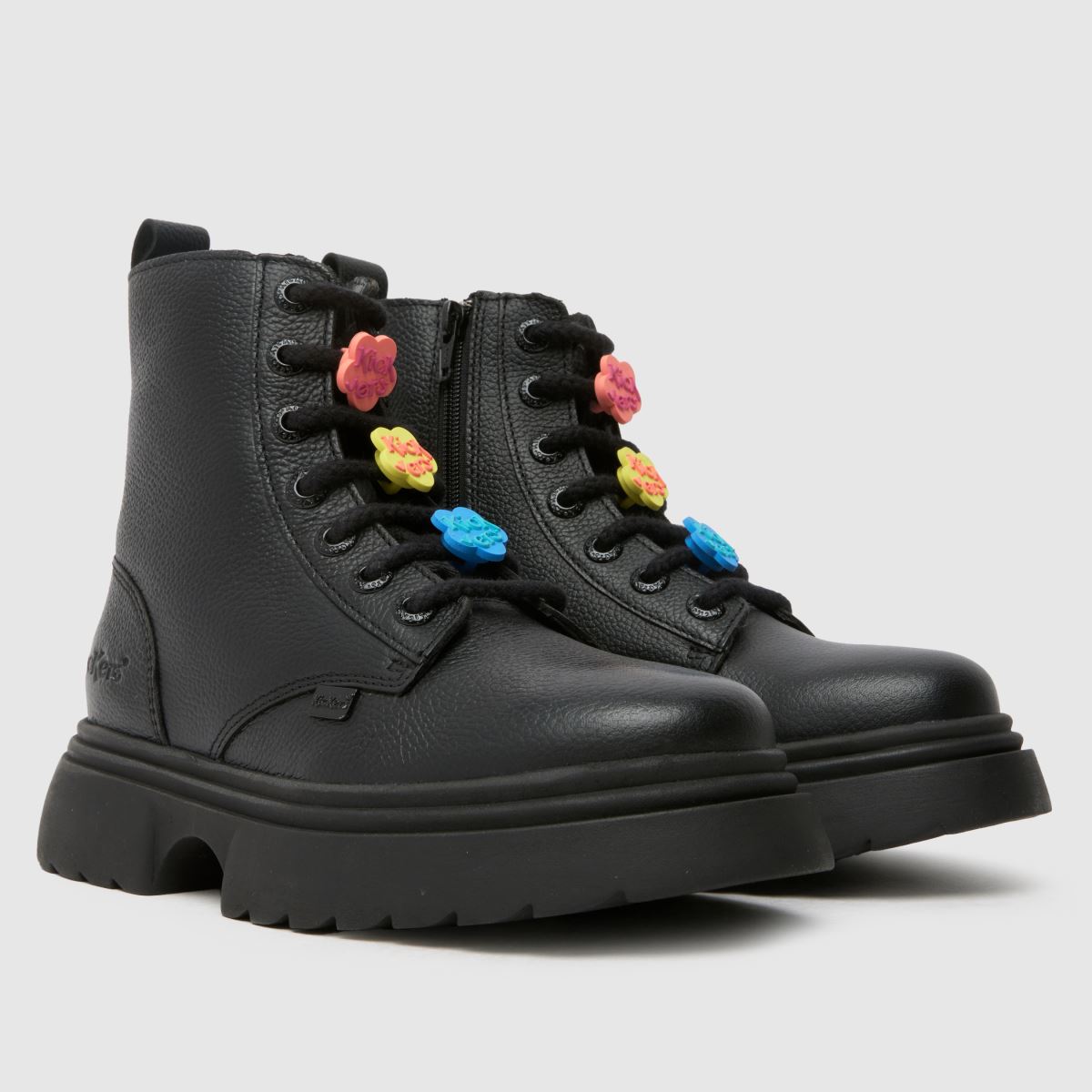 Kickers svarta Kenzi Charm flickor junior stövlar